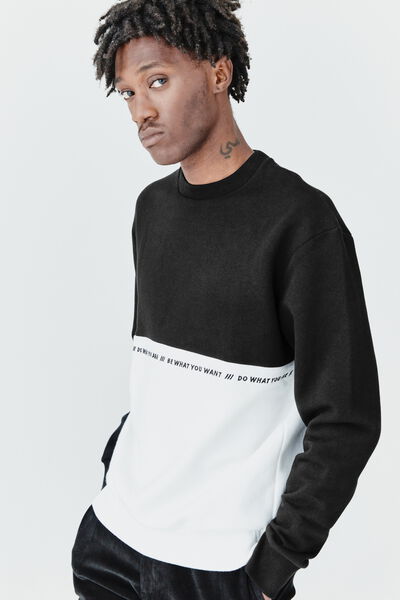 Sweatshirt col rond colorblock